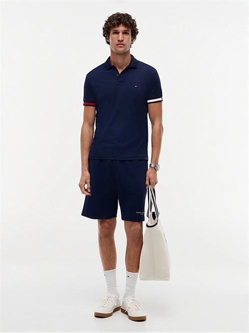 rwb cuff liquid cotton slim polo TOMMY HILFIGER | MW0MW42743DCC